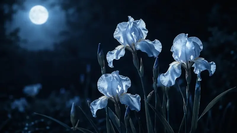 银白花影的夜晚 封面